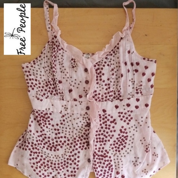 Free People Tops - Free People Ruffle Heart Cami Size Medium